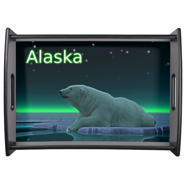 Ice Edge Polar Bear Serving Tray (Front)