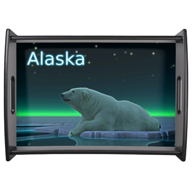 Ice Edge Polar Bear Serving Tray (Front)