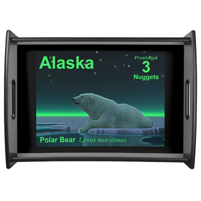 Ice Edge Polar Bear Serving Tray (Front)