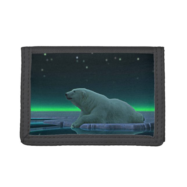 Ice Edge Polar Bear Tri-fold Wallet (Front)