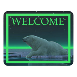 Ice Edge Polar Bear - Welcome Door Sign