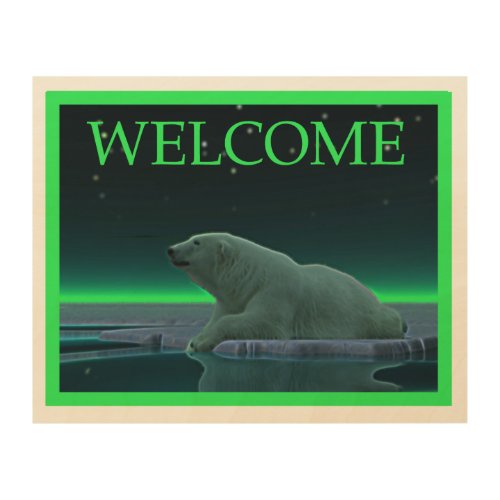 Ice Edge Polar Bear _ Welcome Wood Wall Art