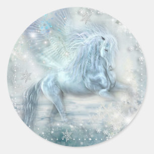 Ice Fantasy Pegasus Classic Round Sticker