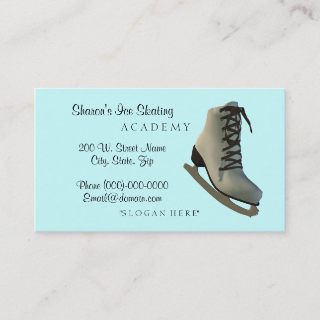 Ice Figure Skating Instructor Business Cards (Front)
