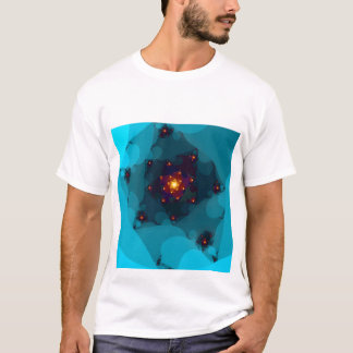 Ice Fire. Fractal Art. Blue. T-Shirt