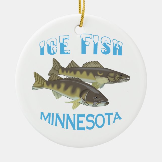 Ice Fish Ceramic Ornament (Front)