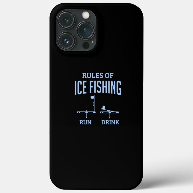 Ice Fisher Rules Of Ice Fishing Ice Angler Flag Case-Mate iPhone Case (Back)