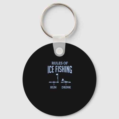 Ice Fisher Rules Of Ice Fishing Ice Angler Flag Keychain