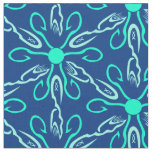 Ice Fisherman Snowflake Hexagon Pattern Fabric