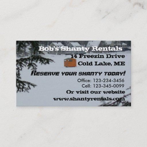 Customizable Ice Fishing Business Card