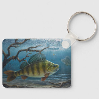 Ice Fishing for Perch Keychain