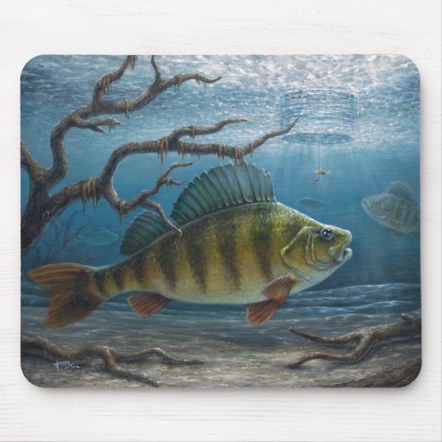 Ice Fishing for Perch Mouse Pad (Front)