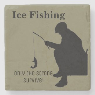 Ice Fishing Funny Stone Coaster