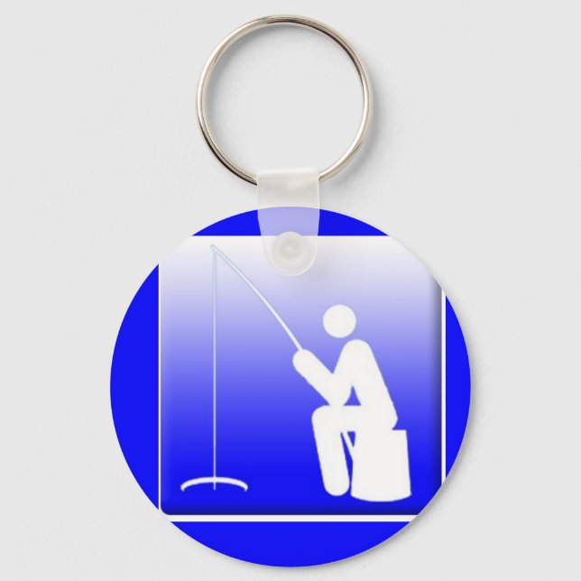 Ice Fishing Logo Keychain (Front)