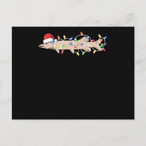 Ice fishing Muskie Christmas Musky Funny Santa Postcard