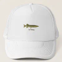 Ice Fishing Northern Pike Logo Trucker Hat
