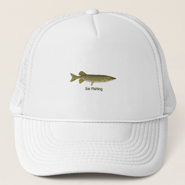Ice Fishing Northern Pike Logo Trucker 