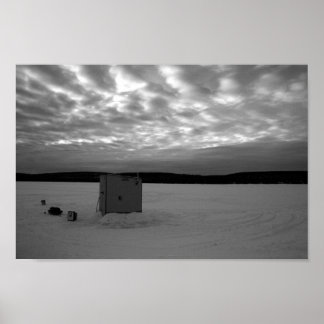 Ice Fishing Shanty, Upper Peninsula of Michigan Poster