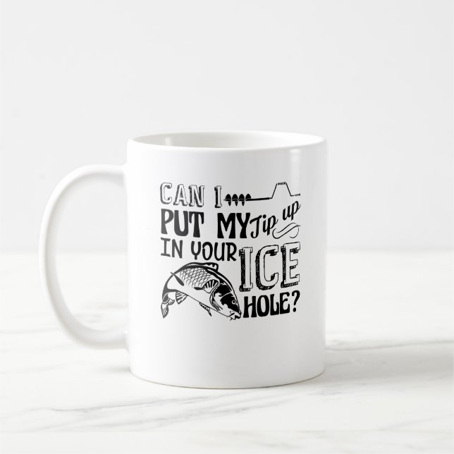 Ice Fishing Tip Up Ice Hole Mug (Left)