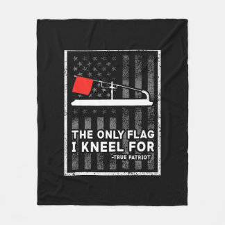 Ice Fishing Tip Up The Only Flag I Kneel Fleece Blanket