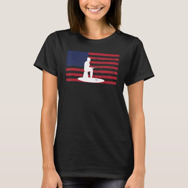 Ice Fishing US Flag Ice Fisherman Ice Fisher_1 T-Shirt (Front)