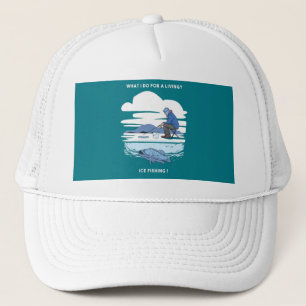 Ice Fishing - Winter Fisherman Design Trucker Hat