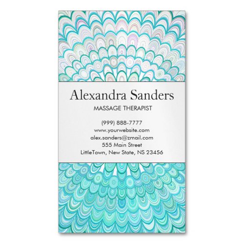 Ice Flower Mandala Business Card Magnet