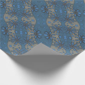 Ice flowers, blue & gray floral pattern, rustical wrapping paper (Corner)
