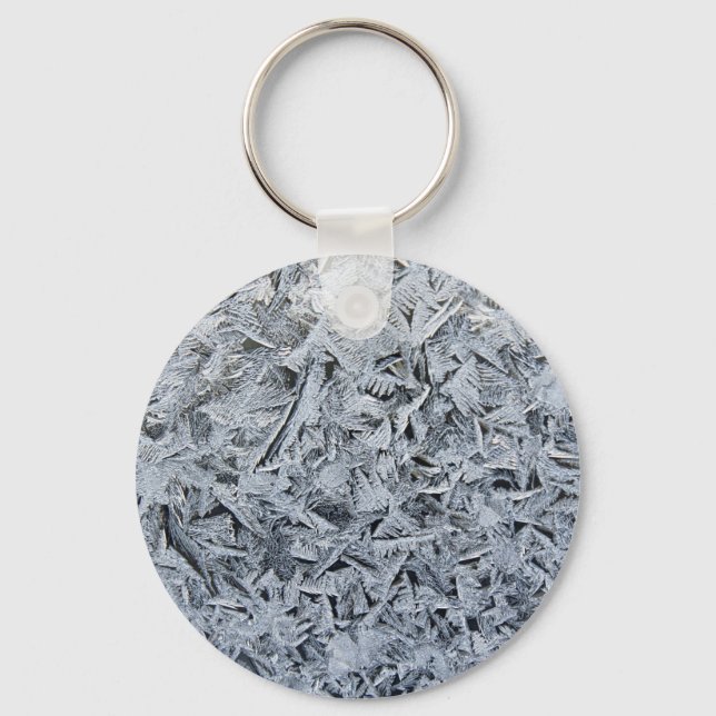 Ice Frost Crystals Texture Image Keychain (Front)