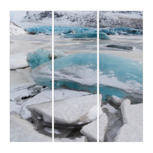 Ice Glacial Formations In Winter Triptych