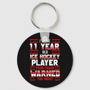 Ice Hockey 11th Birthday Party Player Sports Team Keychain