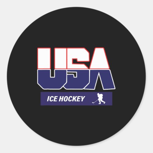 Ice Hockey 2022 Souvenir Usa Team  Classic Round Sticker