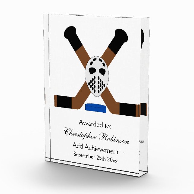 Ice Hockey Acrylic Award (Right)