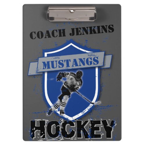 Ice Hockey Add Your Own Name Clip Board