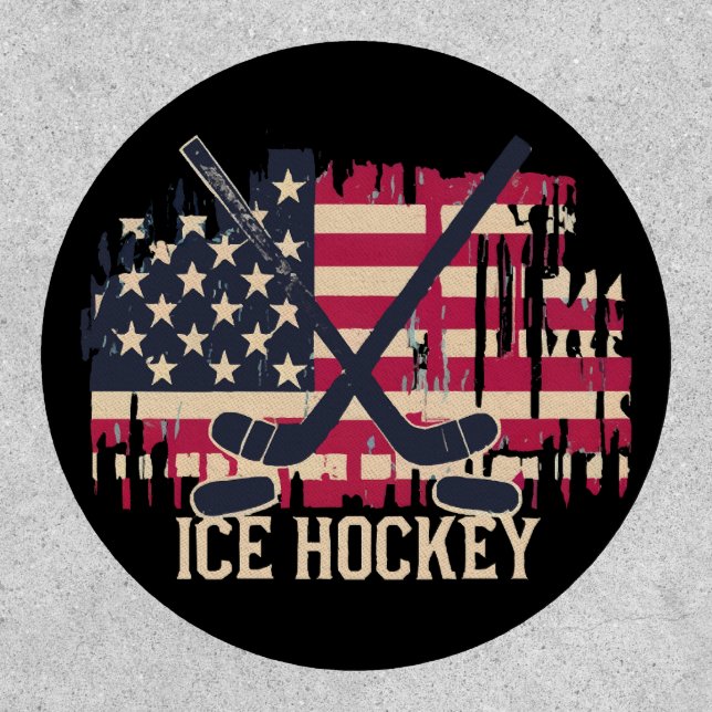 Ice Hockey - American Flag Patch (Front)