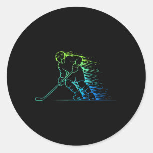 Ice Hockey And Hockey Graphic Men And Boys, Teen B Classic Round Sticker