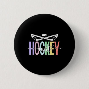 Ice Hockey Aunt Boho Ice Hockey Player Auntie Button
