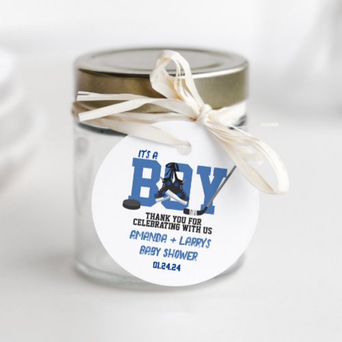 Ice Hockey Baby Shower Favor Tags