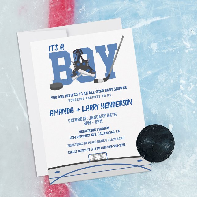 Ice Hockey Baby Shower Invitation (Creator Uploaded)
