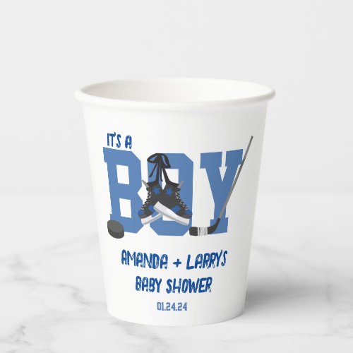 Ice Hockey Baby Shower Paper Cups