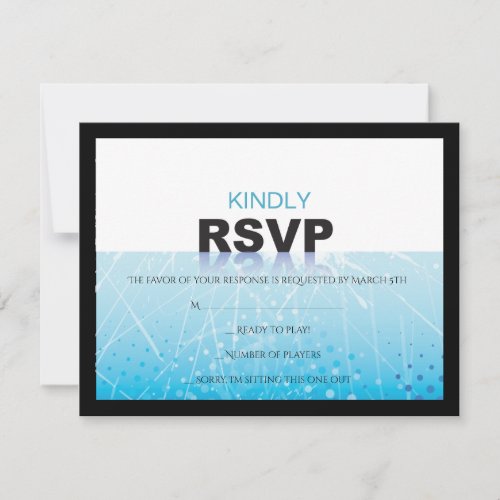 ICE HOCKEY Bar Bat Mitzvah Reply RSVP Card