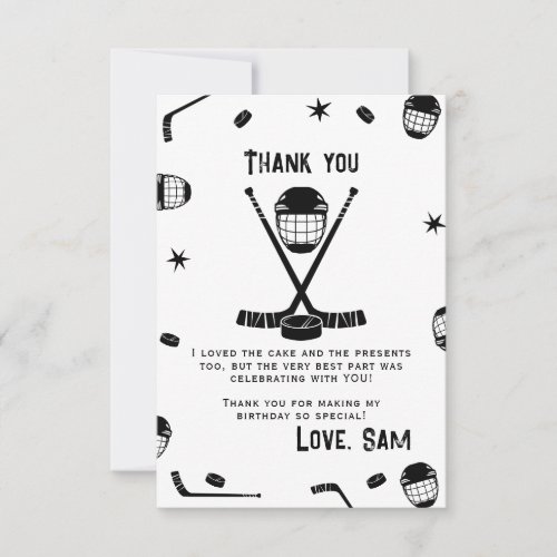 Ice Hockey Birthday Ice_Hockey Party Thank You Card