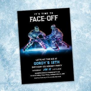 Ice Hockey Birthday Invitation