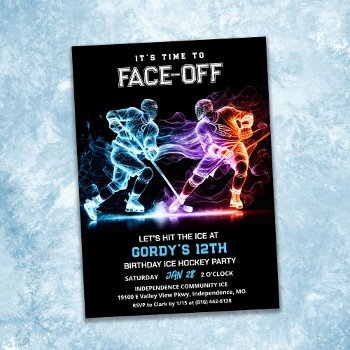 Ice Hockey Birthday Invitation by PaperandPomp at Zazzle