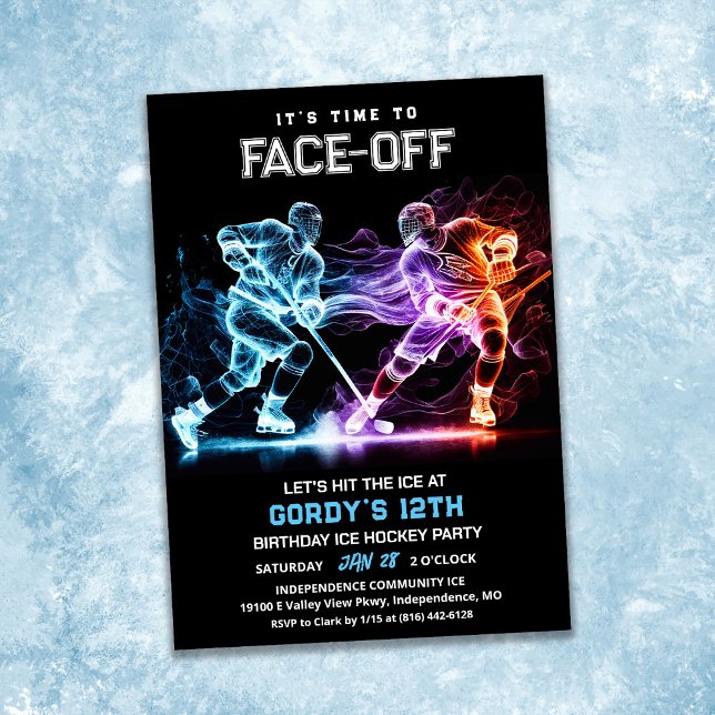 Ice Hockey Birthday Invitation (Creator Uploaded)