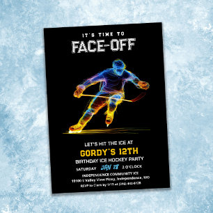 Ice Hockey Birthday Invitation