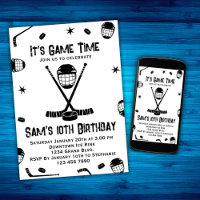 Ice Hockey Birthday Invitation, Ice-Hockey Party