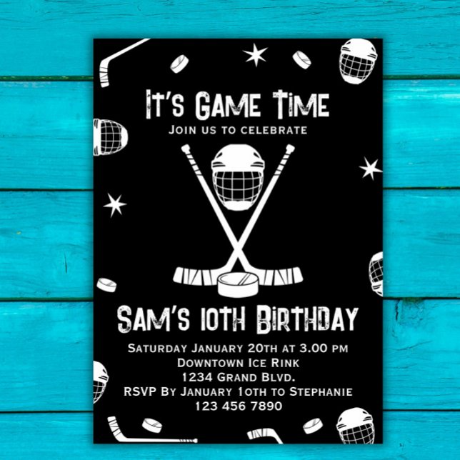 Ice Hockey Birthday Invitation, Ice-Hockey Party Invitation (Creator Uploaded)