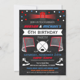 Ice Hockey Birthday Party Invitation