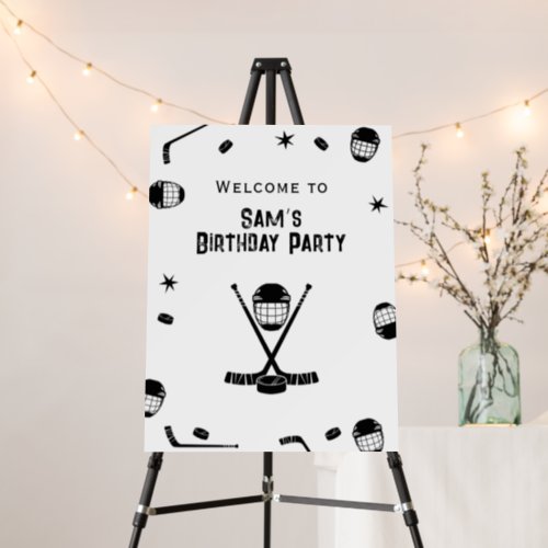 Ice Hockey Birthday Welcome Foam Board